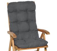Beautissu Lot de 2 coussins pour fauteuils à dossier haut Flair HL, 120 x 50 x 8 cm, gris graphite
