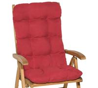 Beautissu Lot de 2 coussins pour fauteuils à dossier haut Flair HL, 120 x 50 x 8 cm, rouge