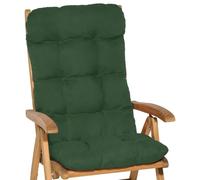 Beautissu Lot de 2 coussins pour fauteuils à dossier haut Flair HL, 120 x 50 x 8 cm, vert foncé