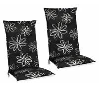 Beautissu Lot de 2 dossiers hauts pour chaise de jardin Flores, 120x50x6cm, noir