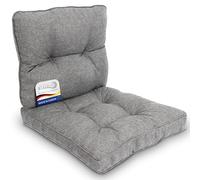 Beautissu Lot de 2 Lounge Coussin Salon de Jardin Exterieur Assise 70x70 cm & Dossier 70x40 cm - Anti-Salissures Imperméable - Coussin Fauteuil Jardin Confortable Gris Clair - BeauFlair