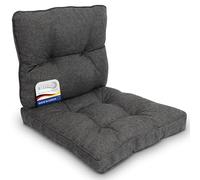 Beautissu Lot de 2 Lounge Coussin Salon de Jardin Exterieur Assise 70x70 cm & Dossier 70x40 cm - Anti-Salissures Imperméable - Coussin Fauteuil Jardin Confortable Anthracite - BeauFlair