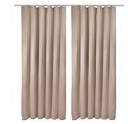 Beautissu Lot de 2 Rideaux Occultants Opaque à Ruflette Thermiques Blackout | 140x245cm Sable occultant thermique pour fenêtre porte Ruflette140x245cm Rideau voilage salon isolants chaleur Amelie BK