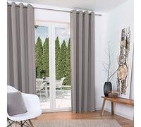 Beautissu lot de 2 rideaux occultants opaque thermiques pour fenêtre porte | 140x245cm gris à oeillets blackout rideau occultant voilage chambre Amelie BO