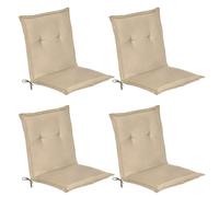 Beautissu Lot de 4 chaises de jardin à dossier bas Loft NL, 100 x 50 x 6 cm, naturel