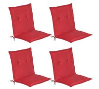 Beautissu Lot de 4 chaises de jardin à dossier bas Loft NL, 100 x 50 x 6 cm, rouge