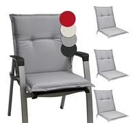 Beautissu Lot de 4 coussins pour fauteuils à dossier bas Base NL, 100 x 50 cm, gris