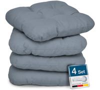Beautissu Lisa Set de 4 Coussins 40x40 cm - Coussin de Chaise d'extérieur et d'intérieur 40x40 cm, Coussin Souple pour Les chaises de Jardin, Coussin en Mousse de 8 cm - Gris