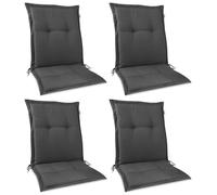 Beautissu, lot de 4 coussins d'assise haut de gamme pour chaises de jardin à dossier bas, 105 x 50 x 7 cm, anthracite