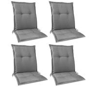 Beautissu, lot de 4 coussins d'assise haut de gamme pour chaises de jardin à dossier bas, 105 x 50 x 7 cm, gris clair