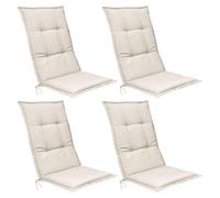 Beautissu Lot de 4 coussins d'assise pour fauteuils à dossier haut Base HL, 120 x 50 x 6 cm, couleur naturelle