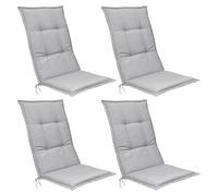 Beautissu Lot de 4 coussins d'assise pour fauteuils à dossier haut Base HL, 120 x 50 x 6 cm, gris clair