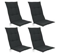 Beautissu Lot de 4 coussins d'assise pour fauteuils à dossier haut Base HL, 120 x 50 x 6 cm, gris graphite
