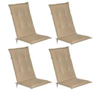 Beautissu Lot de 4 coussins de chaise de jardin Loft HL Naturel, 120x50x6cm