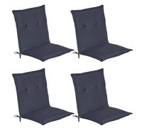 Beautissu Lot de 4 coussins pour chaise basse Loft NL, 100 x 50 x 6 cm, bleu foncé