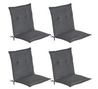 Beautissu Lot de 4 coussins pour chaise basse Loft NL, 100 x 50 x 6 cm, gris graphite