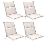 Beautissu Lot de 4 coussins pour dossier bas Base NL, 100 x 50 cm, naturel