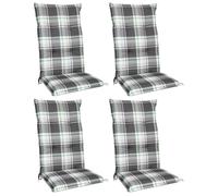 Beautissu Lot de 4 coussins pour dossier haut 120 x 50 cm, rembourrage vert menthe à carreaux