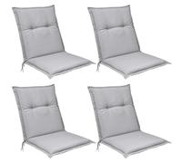 Beautissu Lot de 4 coussins pour fauteuils à dossier bas Base NL, 100 x 50 cm, gris