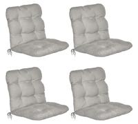 Beautissu Lot de 4 coussins pour fauteuils à dossier bas Flair NL, 100 x 50 x 8 cm, gris clair