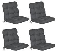 Beautissu Lot de 4 coussins pour fauteuils à dossier bas Flair NL, 100 x 50 x 8 cm, gris graphite