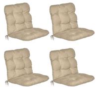 Beautissu Lot de 4 coussins pour fauteuils à dossier bas Flair NL, 100 x 50 x 8 cm, naturel
