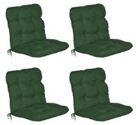 Beautissu Lot de 4 coussins pour fauteuils à dossier bas Flair NL, 100 x 50 x 8 cm, vert foncé
