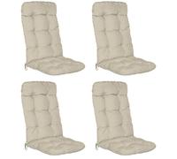 Beautissu Lot de 4 coussins pour fauteuils à dossier haut Flair HL, 120 x 50 x 8 cm, naturel