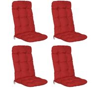 Beautissu Lot de 4 coussins pour fauteuils à dossier haut Flair HL, 120 x 50 x 8 cm, rouge