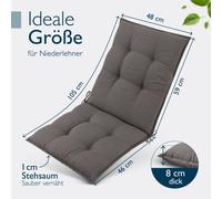 Beautissu Lot de 4 coussins Premium pour chaise basse Sun-NL, 100 x 50 x 8 cm, taupe