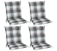 Beautissu Lot de 4 coussins Sunny MK pour chaise basse 100 x 50 cm, vert menthe à carreaux