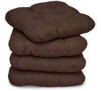 Beautissu Lot de 4 Galettes de Chaise Lisa 40x40x8cm - Marron chocolat Set de 4 - Coussins chaise intérieur & extérieur - Doux