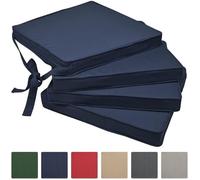 Beautissu Lot de 4 Galettes de Chaises Bleu foncé 45x40x5 cm Loft SK - Coussins d'Assises - Jardin Extérieur - Confortable