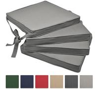 Beautissu Lot de 4 Galettes de Chaises Gris Clair 45x40x5 cm Loft SK - Coussins d'Assises - Jardin Extérieur - Confortable