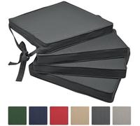 Beautissu Lot de 4 Galettes de Chaises Gris Graphite 45x40x5 cm Loft SK - Coussins d'Assises - Jardin Extérieur - Confortable