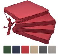 Beautissu Lot de 4 Galettes de Chaises NRouge 45x40x5 cm Loft SK - Coussins d'Assises - Jardin Extérieur - Confortable