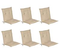Beautissu Lot de 6 chaises de jardin à dossier bas Loft NL, 100 x 50 x 6 cm, naturel