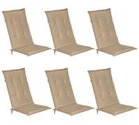 Beautissu Lot de 6 coussins de chaise de jardin Loft HL Nature, 120x50x6cm