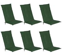 Beautissu Lot de 6 coussins de chaise de jardin Loft HL vert foncé, 120 x 50 x 6 cm
