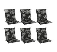 Beautissu Flores Fauteuil bas 6 places 100x50 cm noir avec fleurs