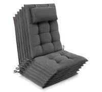 Beautissu Lot de 6 coussins pour chaise longue Sun-HL 120 x 50 x 8 cm Taupe