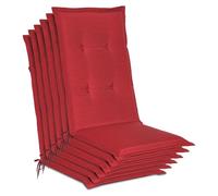 Beautissu Lot de 6 coussins pour chaises de jardin Loft HL Rouge, 120x50x6cm