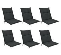 Beautissu Lot de 6 coussins pour dossier bas Base NL, 100 x 50 cm, graphite