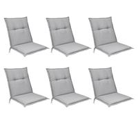 Beautissu Lot de 6 coussins pour dossier bas Base NL, 100 x 50 cm, gris