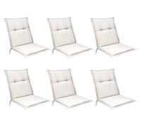 Beautissu Lot de 6 coussins pour dossier bas Base NL, 100 x 50 cm, naturel