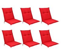 Beautissu Lot de 6 coussins pour dossier bas Base NL, 100 x 50 cm, rouge