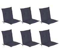 Beautissu Lot de 6 coussins pour dossier bas Loft NL, 100 x 50 x 6 cm, bleu foncé