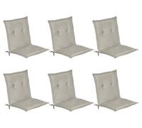 Beautissu Lot de 6 coussins pour dossier bas Loft NL, 100 x 50 x 6 cm, gris clair