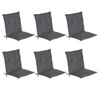 Beautissu Lot de 6 coussins pour dossier bas Loft NL, 100 x 50 x 6 cm, gris graphite