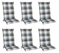 Beautissu Lot de 6 coussins pour dossier haut 120x50 cm Rembourrage bleu à carreaux